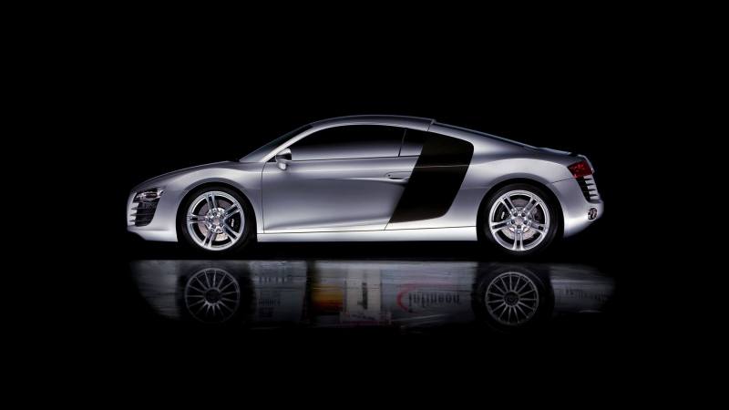 Fond d'écran HD Audi R8 grise voiture sport automobile téléchargement gratuit de wallpaper pour PC Mac OS smartphone et tablette