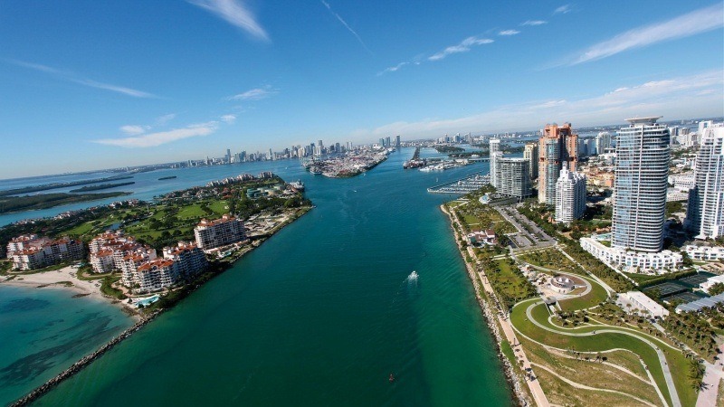 fond écran HD paysage ville Miami Beach government cut photo aérienne wallpaper HD gratuit
