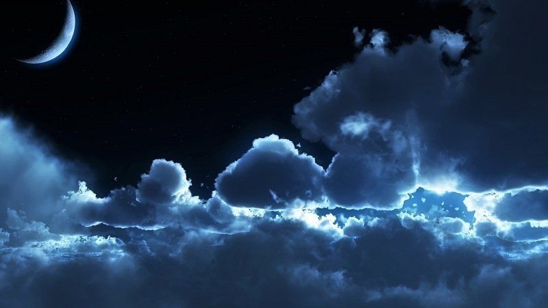 fond écran HD paysage ciel lune nuage lumière wallpaper desktop bureau Windows Mac OS smartphone tablette