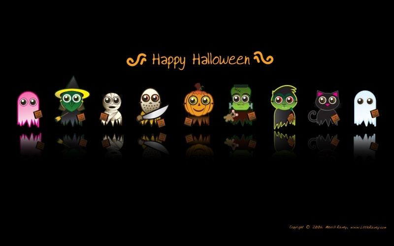 fond écran HD fêtes happy Halloween personnages