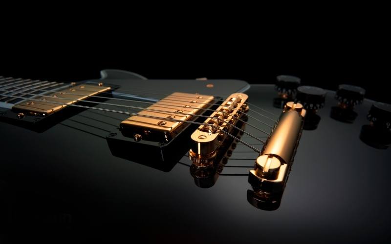 fond écran HD guitare électrique noir Gibson musique wallpaper desktop photo background image