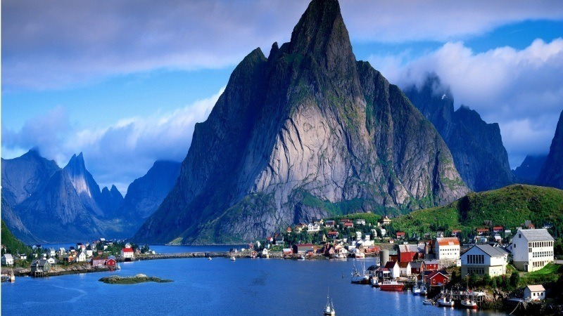 fond d'écran HD photo nature paysage port de Gudvangen Norvège Norway picture image wallpaper desktop Windows Mac