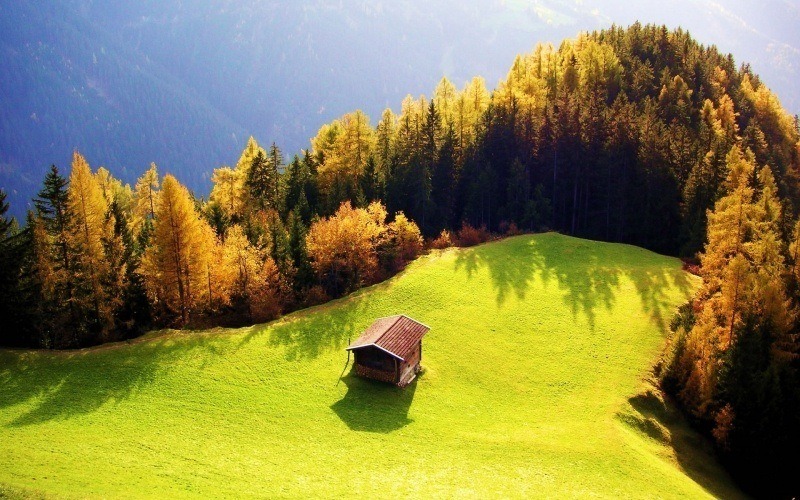 fond d'écran HD nature paysage montagne soleil prairie couleur automne picture autumn wallpaper