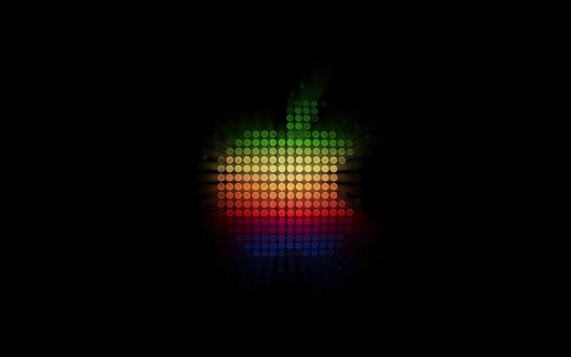 fond d'écran logo Apple coloré dots pomme télécharger gratuit background OS Mac