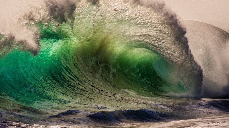 fond écran HD vague océan rouleau nature mer wallpaper sea wave green desktop image photo