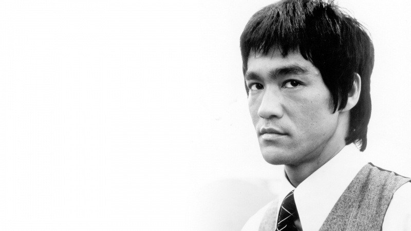 fond écran HD acteur Bruce Lee image noir et blanc black white portrait visage photo