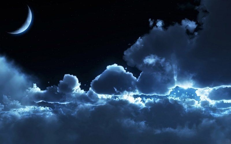 photo image lune et soleil derrière nuage ciel nuit étoile fond écran HD photo