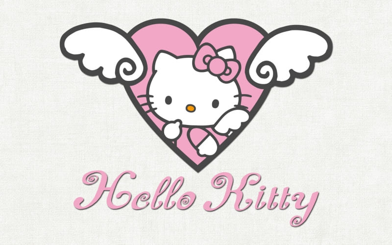 Heart pink wallpaper hello kitty personnage fond d'écran