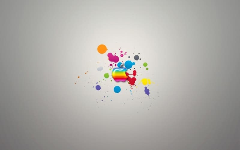 Fond d'écran HD Mac Apple wallpaper tâche colorées sur logo pomme