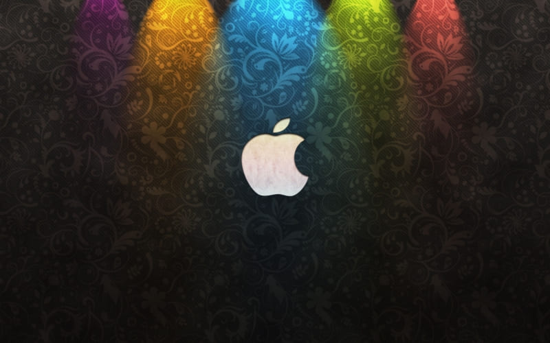 fond écran HD wallpaper Apple logo avec éclairage couleur wallpaper image