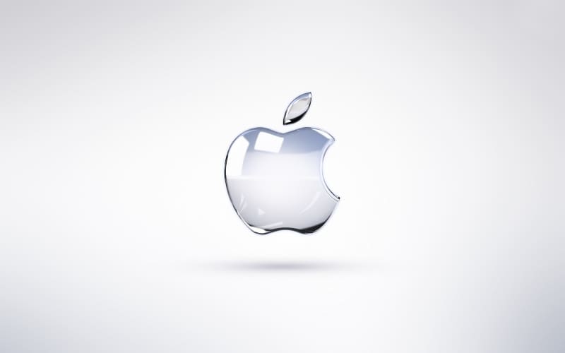 fond d'écran HD logo gris Apple Mac verre transparent télécharger gratuit wallpaper