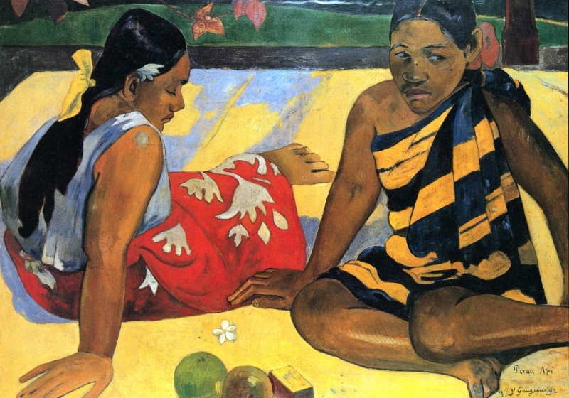 Fond d'écran Art Paul Gauguin Femmes de Tahiti wallpaper Parau Api Dresde