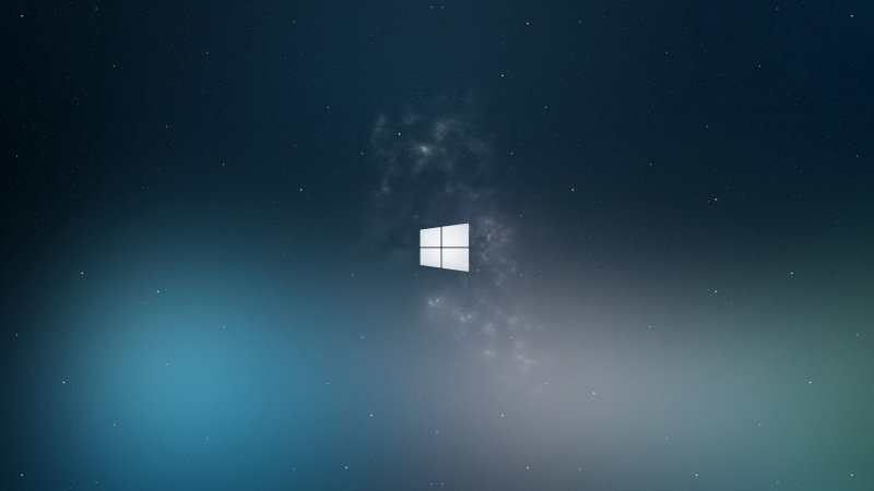 Fond écran HD Windows 10 informatique OS logo sur fond étoilé wallpaper