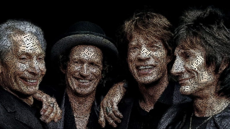 Fond écran HD 4K wallpaper PC Mac Rolling Stones groupe rock musiciens chanteurs portrait art