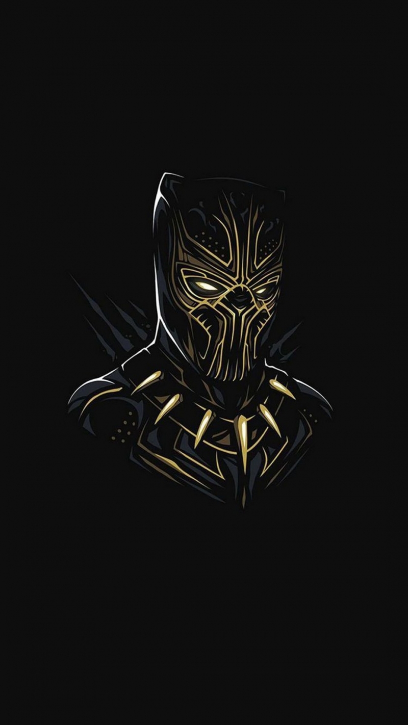 Fond écran HD Black Panther Marvel wallpaper dessin pour iPhone Apple smartphone
