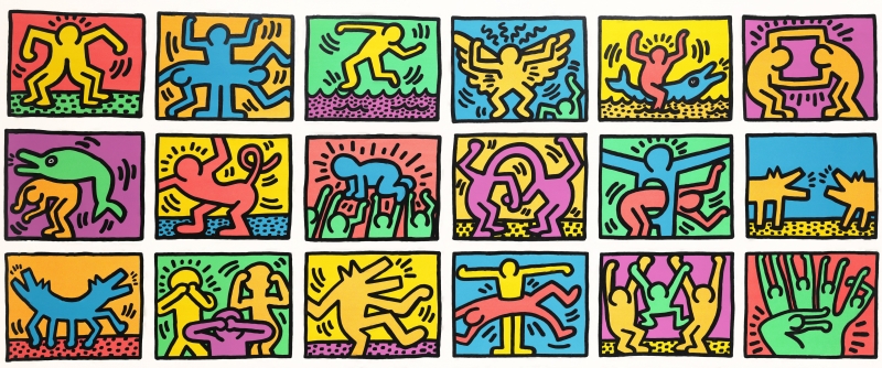 Fond d'écran HD Keith Haring art pop art dessin acrylic wallpaper background