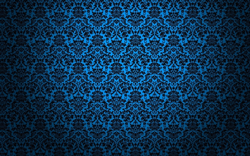 Fond d'écran HD texture motif florale bleu et noir tapisserie vintage pattern wallpaper