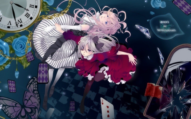 Fond écran HD manga Alice in Wonderland girls anime téléchargement gratuit