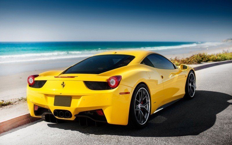 Ferrari 458 jaune fond écran photo image picture