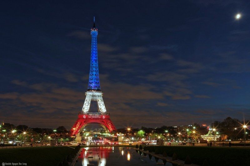 fond écran hd monument France Paris tour Eiffel bleu blanc rouge fluctuat nec mergitur devise capitale photo wallpaper