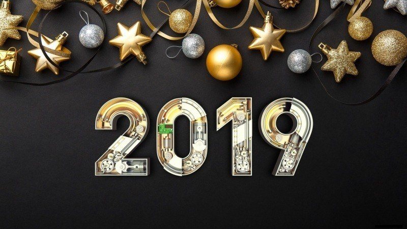 2019 nouvel an new year mécanique horloge fond écran