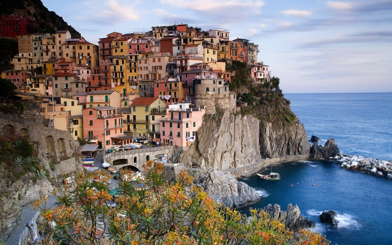 wallpaper fond d'écran gratuit paysage Italie Manarola Cinque Terre La spezia photo HD télécharger