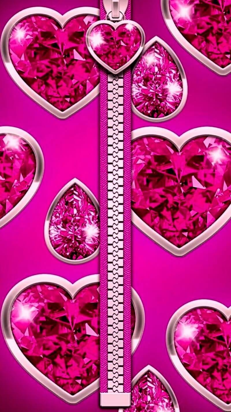 fond d'écran image pour smartphone zip coeur rose télécharger gratuit