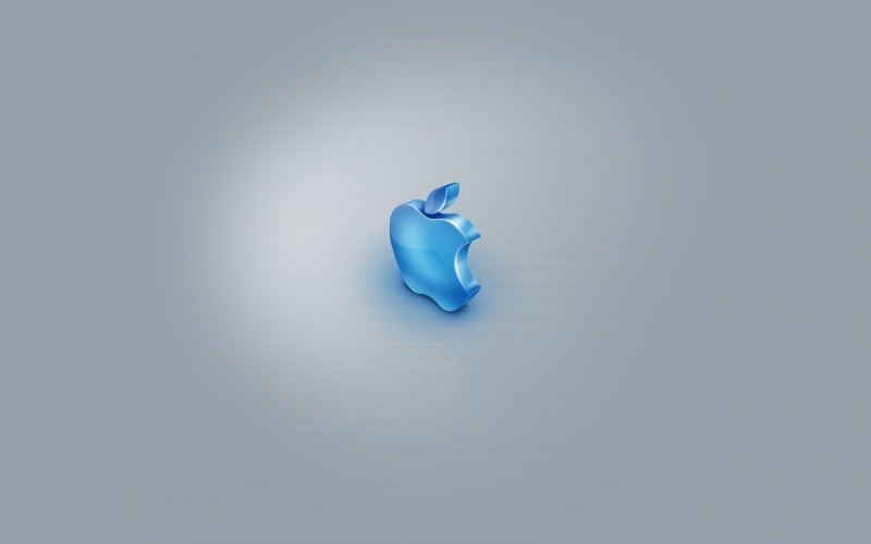 Fond d'écran HD Apple Mac logo 3D bleu et gris wallpaper image