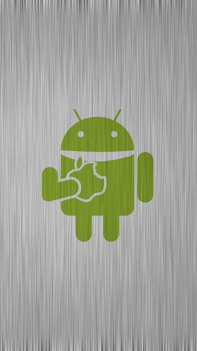 Fond d'écran HD logo Android vert mange logo Apple wallpaper picture image télécharger gratuit