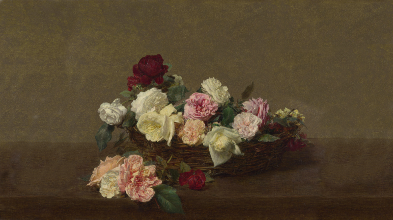 Henri Fantin Latour panier de roses huile