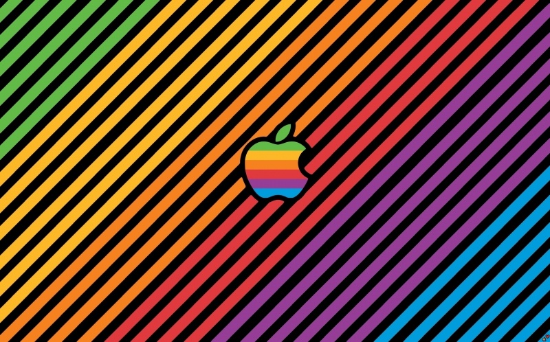 Fond écran HD Apple Mac logo coloré multicolore télécharger image pour votre PC