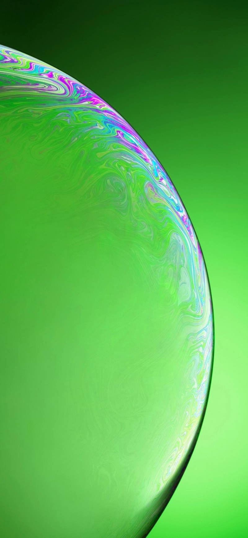Fond écran HD Iphone XR background bulle verte savon Apple