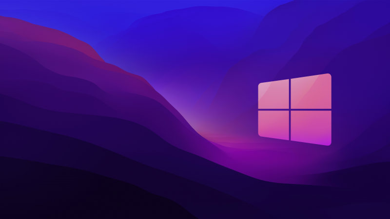 Windows 10 mauve et violet