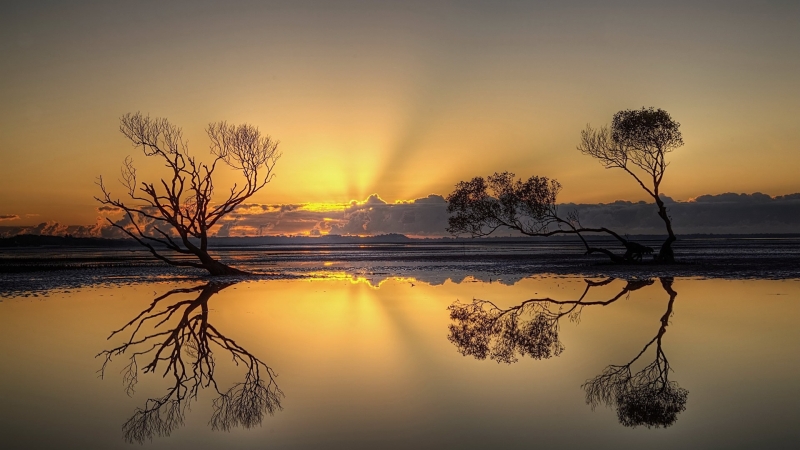 Photo coucher de soleil lac Afrique