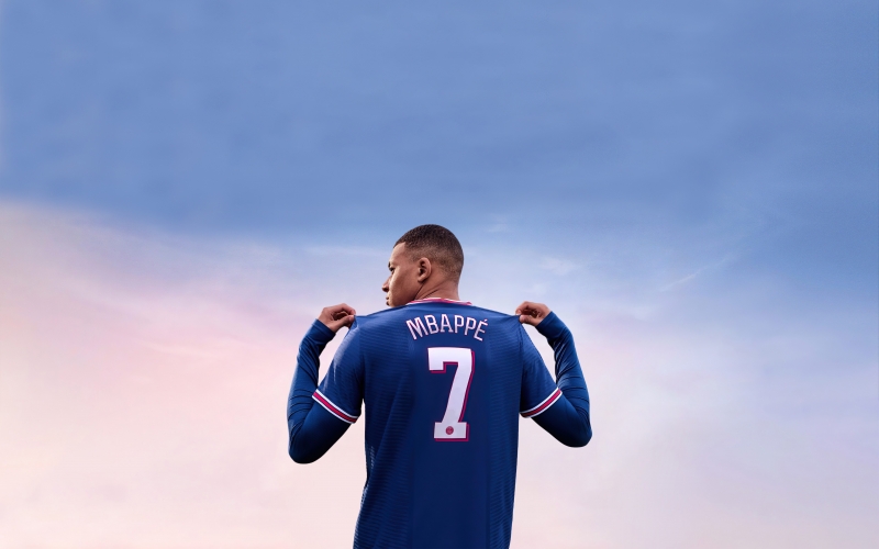 Kylian Mbappe PSG France Paris football soccer joueur footballeur numéro 7 vue de dos