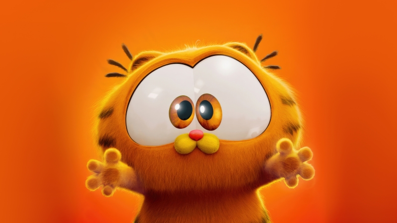 Dessin Baby Garfield cat personnage bras ouvert chat wallpaper background smartphone PC Mac